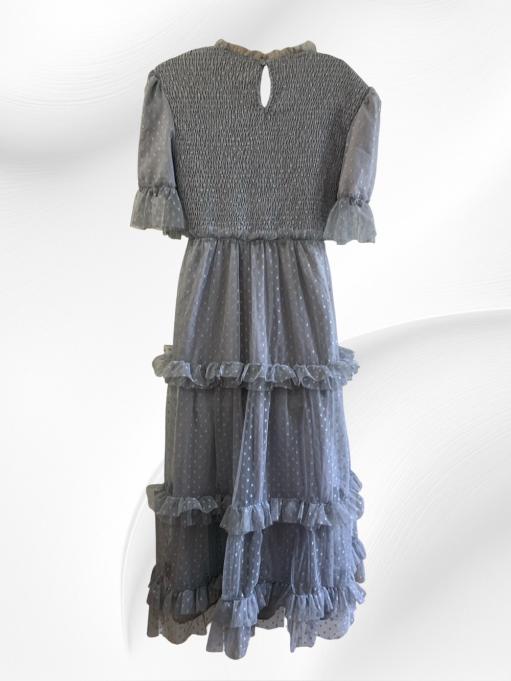 Deauville Swiss Dot Tiered Maxi Dress NWOT Size Large - Picture 2 of 4